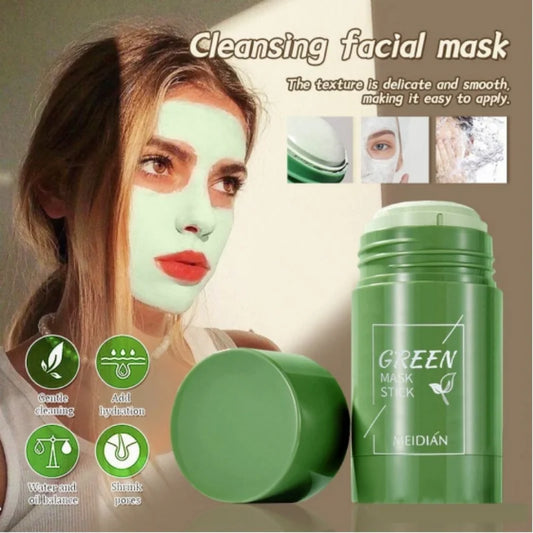 Green Tea Solid Cleansing Mask Shrink Pores Dispel Acne Blemish Mark Remove Blackhead Acne Smearing Mud Film Hydrating Mask